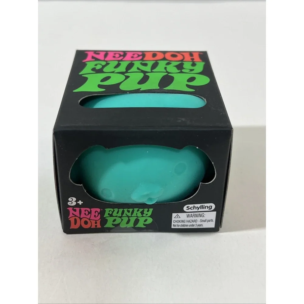 Authentic NEEDOH Funky Pup Puppy DOG Nee Doh Stress Ball SQUISHY Fidget Teal